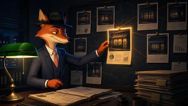 Grappy le renard recherche une entreprise à reprendre parmi des dossiers de cibles